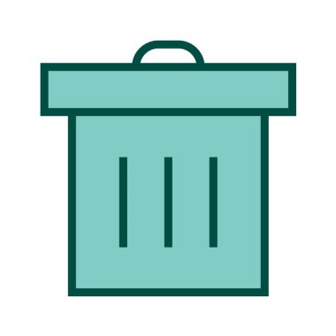 Çöp kutusu simgesi vektör illüstrasyonu