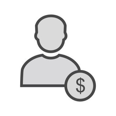  Moda Biçimli Erkek Simgesi Doları İzole Arkaplan      