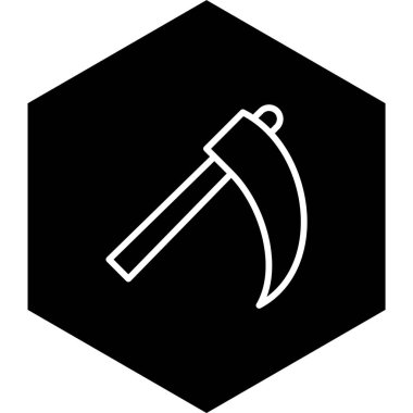 Tırpan Simgesi Moda Biçiminde İzole Arkaplan      