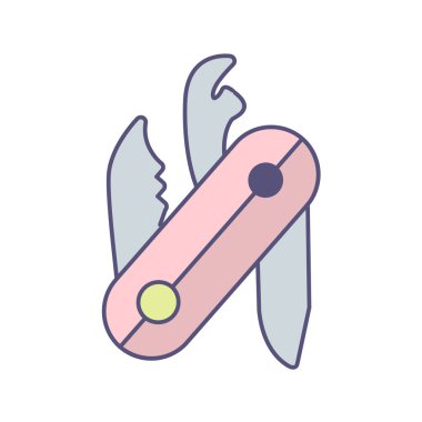 beyaz arkaplanda kamp konsepti vektör simgesi 