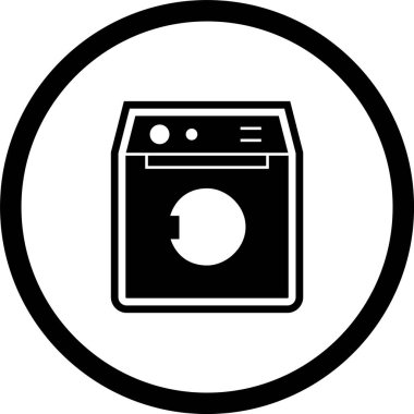 Yıkama Makinesi Simgesi Moda Biçiminde İzole Arkaplan