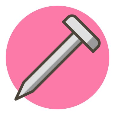 Çivi Simgesi Moda Biçiminde İzole Arkaplan      