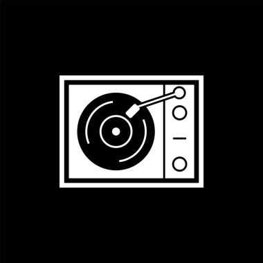  Vinil oynatıcı Simgesi Moda Biçiminde İzole Arkaplan