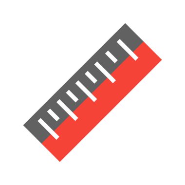 Moda Biçimli Cetvel Simgesi İzole Arkaplan      