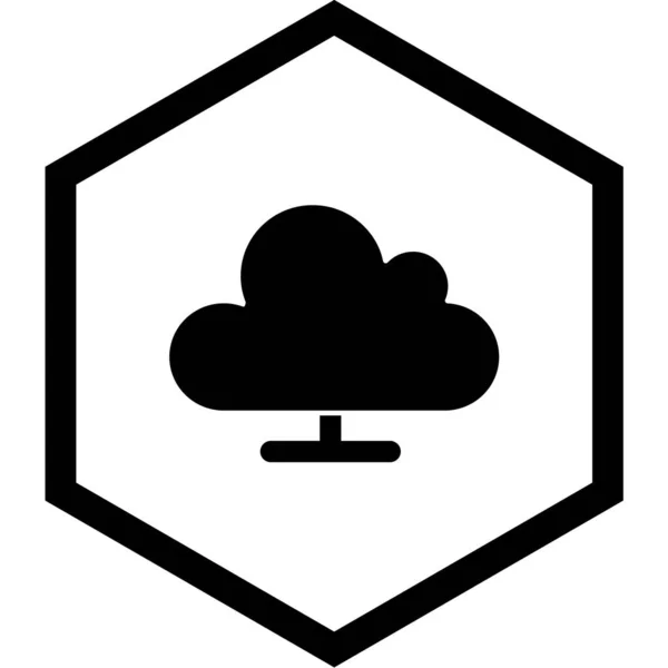 Ikona Wektora Chmury Obliczeniowej — Wektor stockowy
