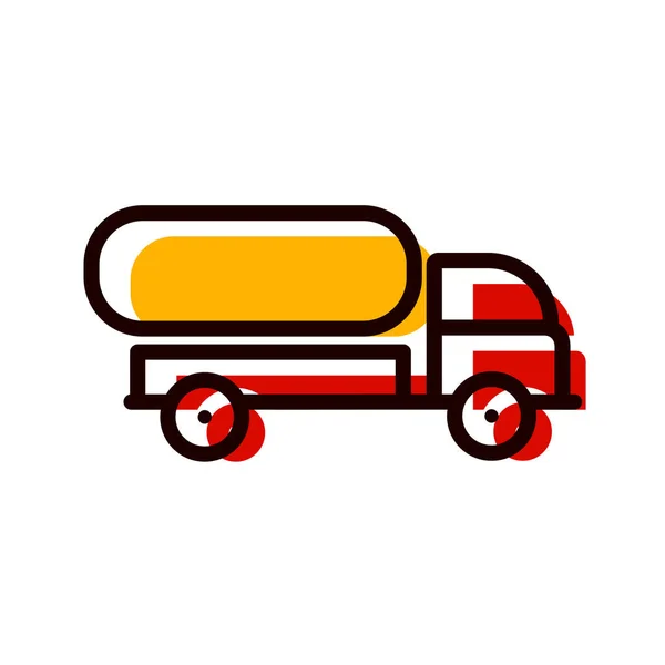 白い背景で隔離された漫画風のトラックアイコン ゴミのシンボルベクトルイラスト — ストックベクタ