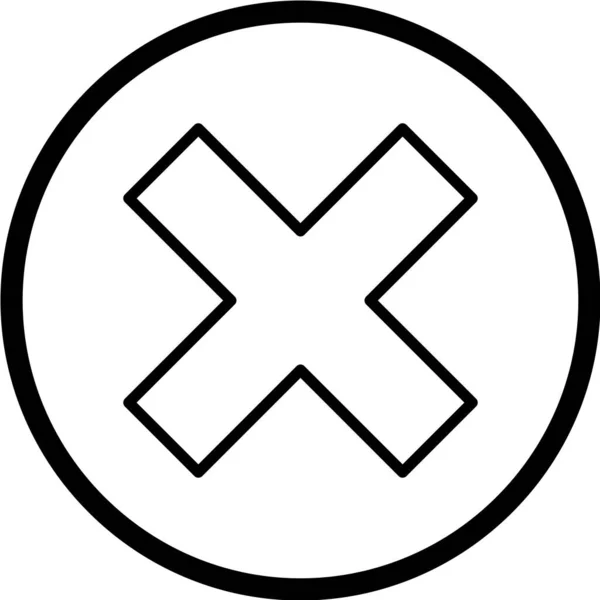 Cross Sign Icon Λευκό Φόντο Διανυσματική Απεικόνιση — Διανυσματικό Αρχείο