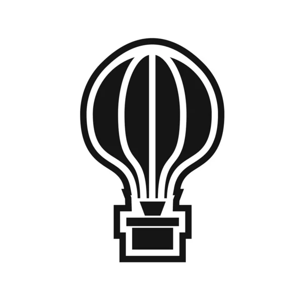Icône Ballon Air Dans Style Noir Isolé Sur Fond Blanc — Image vectorielle