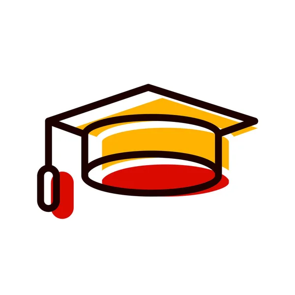 Εικονίδιο Διάνυσμα Εικονογράφηση Εικονογράφηση Καπέλο Αποφοίτησης — Διανυσματικό Αρχείο