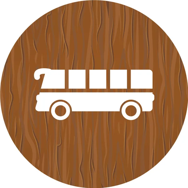 Vector Illustration Wooden Bus — Stock Vector