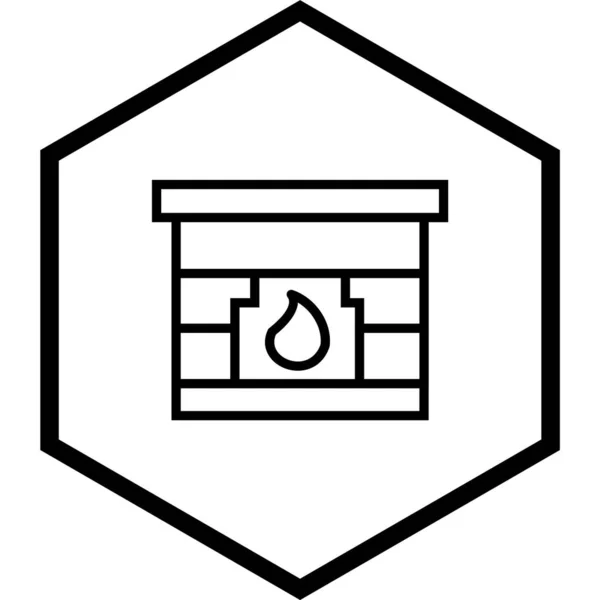Foc Loc Icon Stil Modă Izolat Backgroun — Vector de stoc