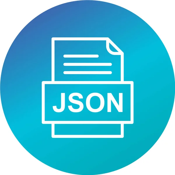 Ícone Web Plana Vetorial Json — Vetor de Stock