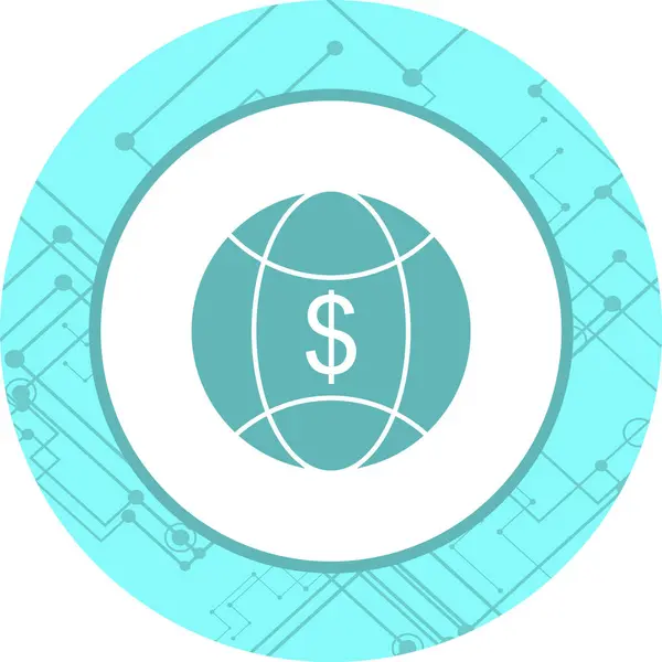 Icono Del Dinero Del Mundo Estilo Moda Aislado Fondo — Vector de stock