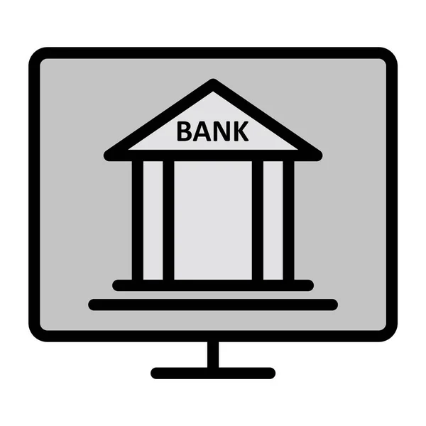 Икона Интернет Банкинга Модном Стиле — стоковый вектор