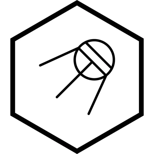 Икона Спутника Модном Стиле Изолированная Backgroun — стоковый вектор