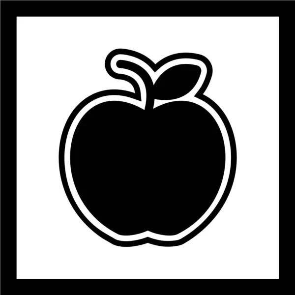 Icono Manzana Vector Ilustración — Archivo Imágenes Vectoriales