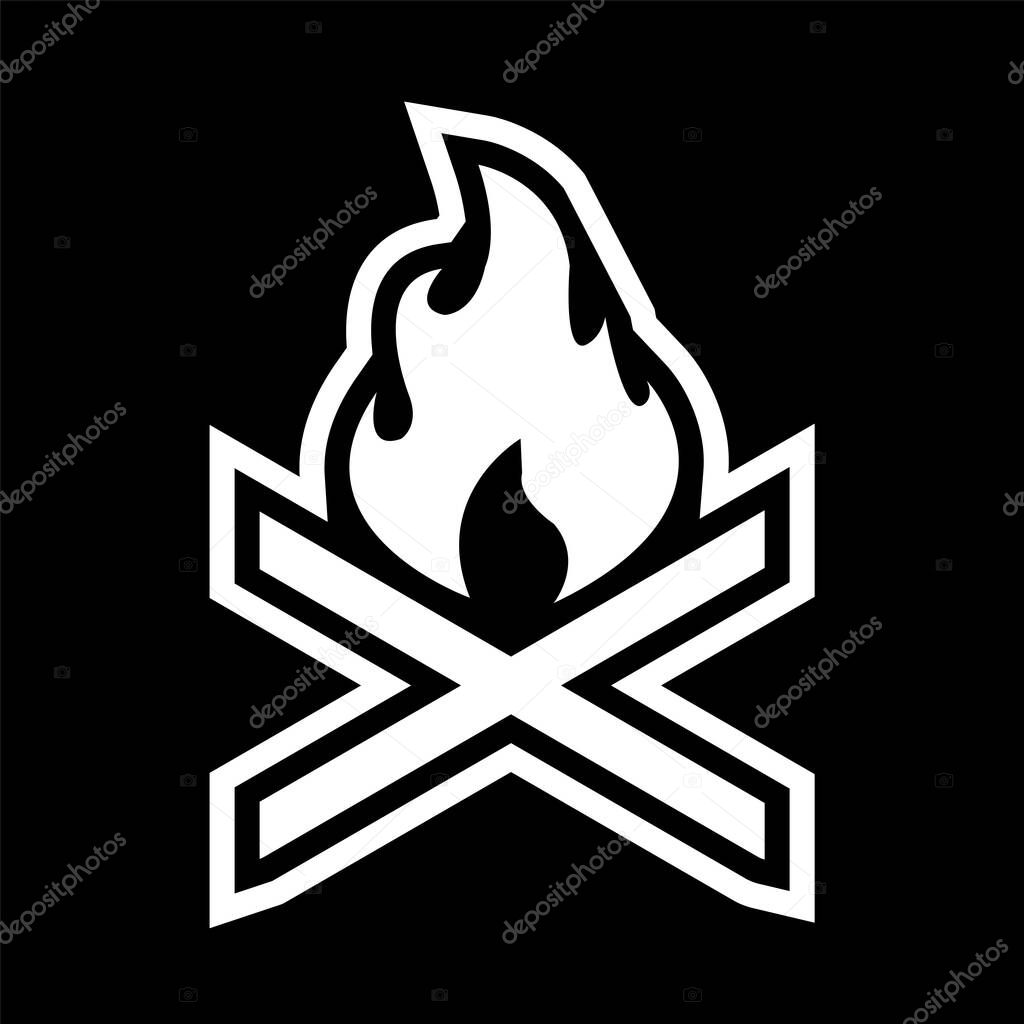  Bone fire Icon In Trendy Style Isolated Background