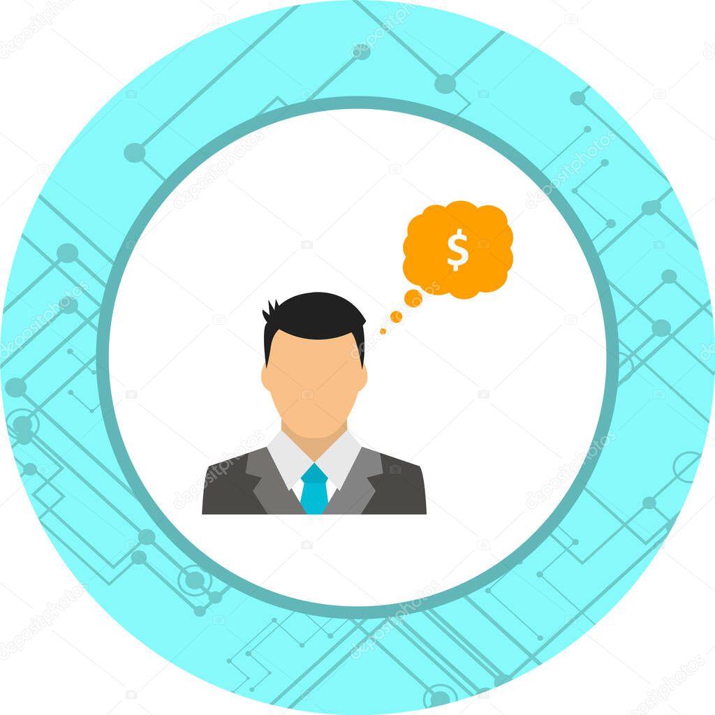 Business thinking Icon In Trendy Style Isolated Background    