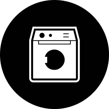 Yıkama Makinesi Simgesi Moda Biçiminde İzole Arkaplan
