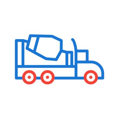 Moda Biçimli Beton Karıştırıcı Simgesi İzole Arkaplan      