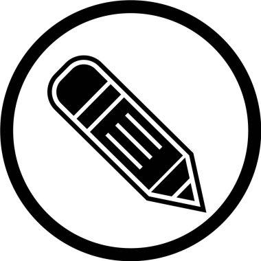 Beyaz arkaplanda kalem vektörü simgesi