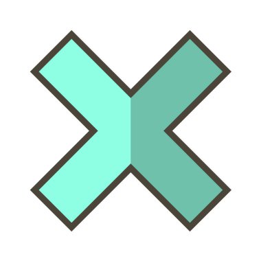 Tek izole edilmiş çapraz iz simgesinin vektör çizimi