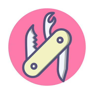 İsviçre Ordusu Bıçak Simgesi Moda Tarzı İzole Arkaplan