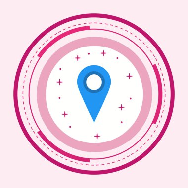 Moda Biçimli Konum Simgesi İzole Arkaplan