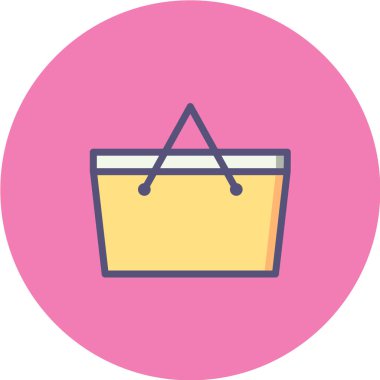 Alışveriş poşeti simgesi, vektör illüstrasyonu