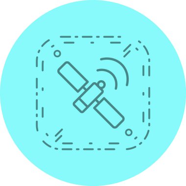 Moda Biçiminde Uzay İstasyonu Simgesi Ayrı Arka Gruplandırılmış