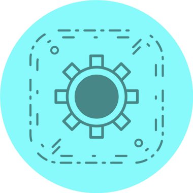 dişli çizgi simgesi, vektör illüstrasyonu