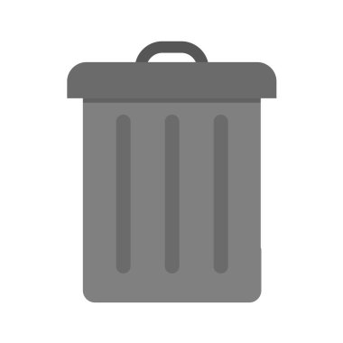 Çöp kutusu simgesi beyaz arkaplanda izole edildi. Çöp sembolü çizimi.