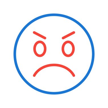 Kızgın Emoji Simgesi Moda Tarzı İzole Arka Grubunda