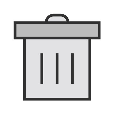 Çöp kutusu simgesi vektör illüstrasyonu