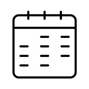 Takvim simgesi vektör illüstrasyonu