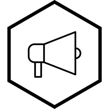 megafon siyah ve beyaz vektör simgesi 