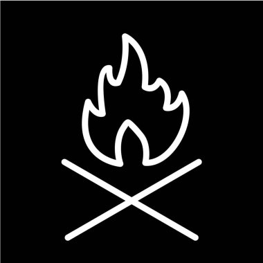 şenlik ateşi ikonu vektör illüstrasyonu