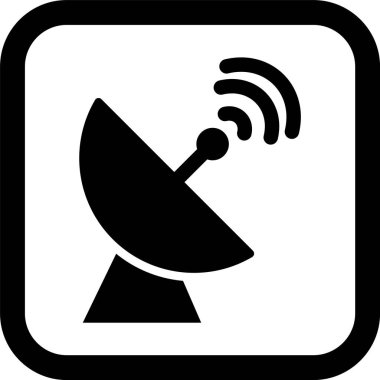 Moda Biçimli Uydu Tabağı Simgesi İzole Arkaplan