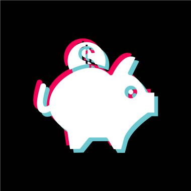 Domuz kumbarası ikonu. vektör illüstrasyonu