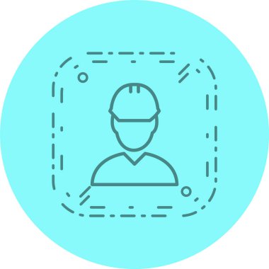 Moda Biçimli Mühendis Simgesi İzole Arkaplan      