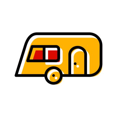 Moda Biçimli Karavan Simgesi İzole Arkaplan