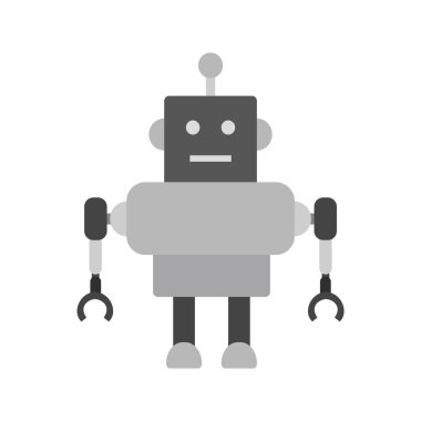 Moda Biçimli Robot Simgesi İzole Arka Gruplandırılmış