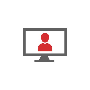 Çevrimiçi Çalışma Simgesi Moda Biçiminde İzole Arkaplan      