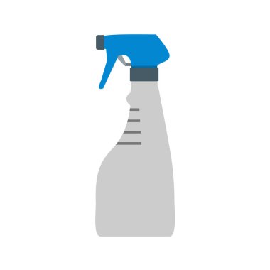 Düz çizgili gri tonda temizlik şişesi simgesi. vektör illüstrasyonu.