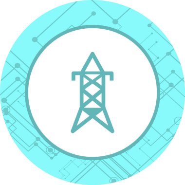 Elektrik Kulesi Simgesi Moda Biçimli İzole Arkaplan      