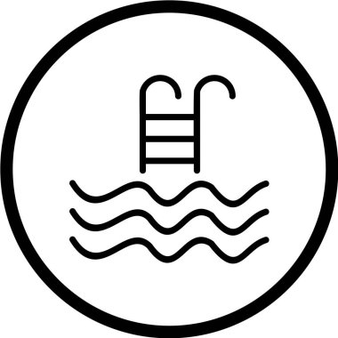 yüzme havuzu simgesi, vektör illüstrasyonu