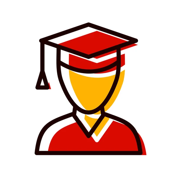 Εικονίδιο Διάνυσμα Εικονογράφηση Εικονογράφηση Καπέλο Αποφοίτησης — Διανυσματικό Αρχείο