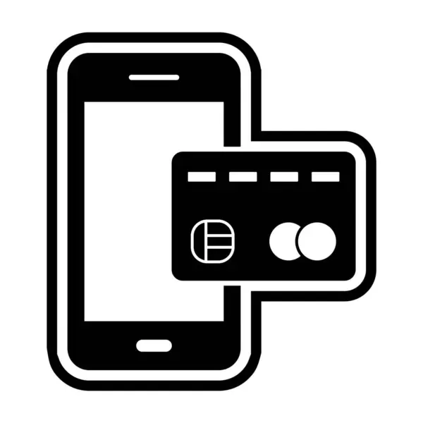 Mobile Banking Εικονίδιο Μοντέρνο Στυλ Απομονωμένο Φόντο — Διανυσματικό Αρχείο