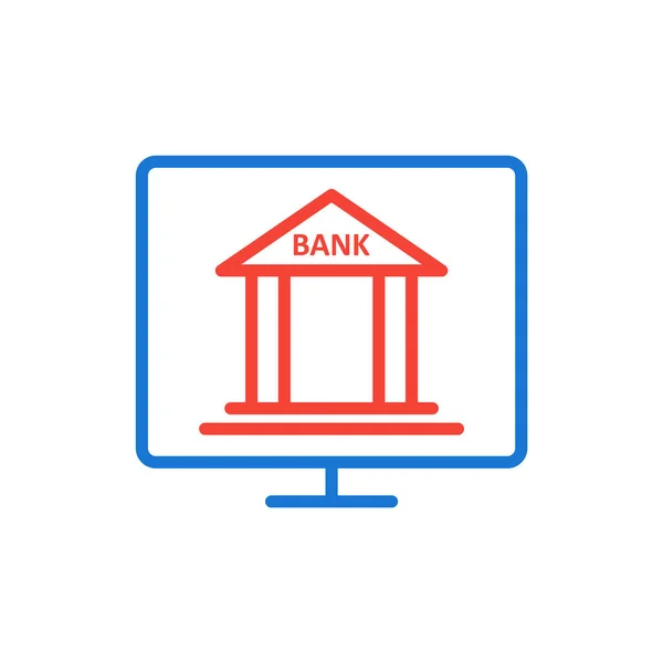 Internet Banking Ikoon Trendy Stijl Geïsoleerde Achtergrond — Stockvector