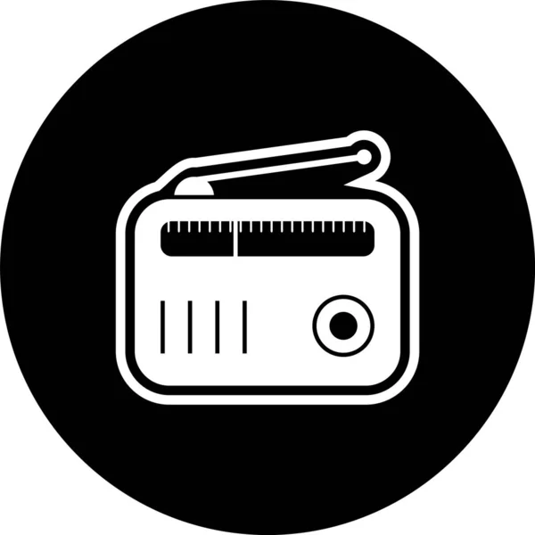 Icono Radio Estilo Moda Fondo Aislado — Vector de stock